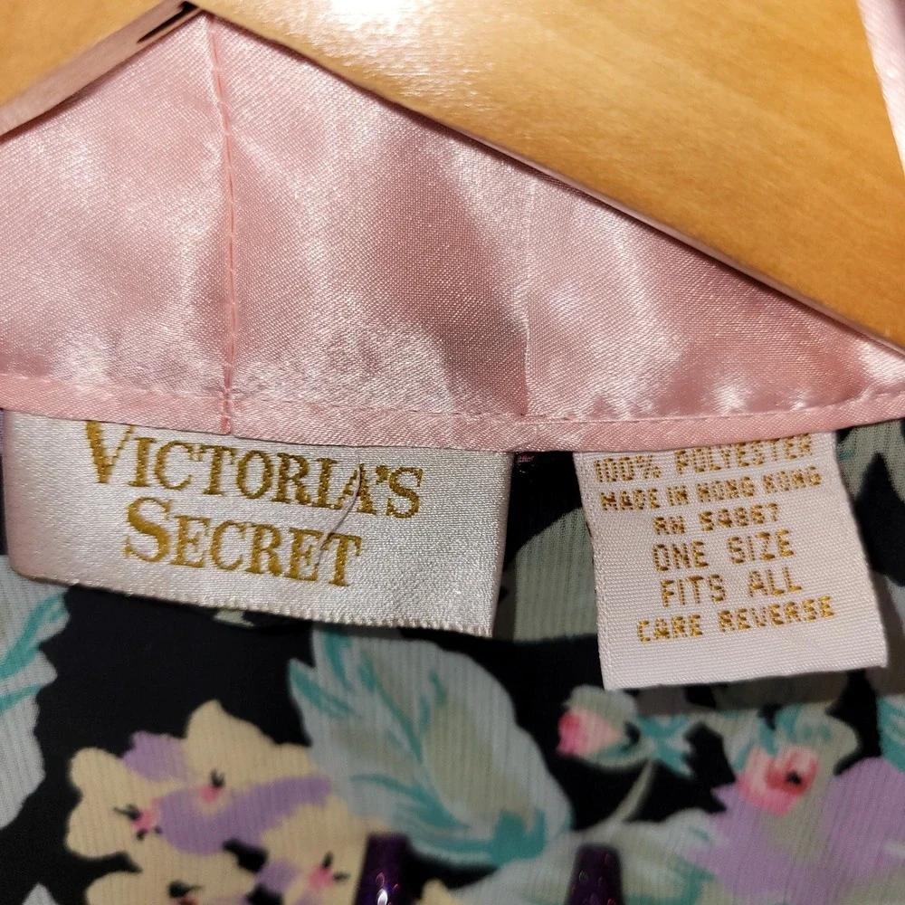 Vintage 90s Victoria's Secret Gold Label Floral Kimono Robe Womens OS Romantic